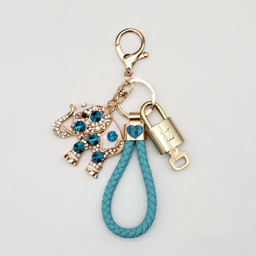 LV Gold Padlock 🔑 Authentic Louis Vuitton Charm + Unbranded Elephant Keychain